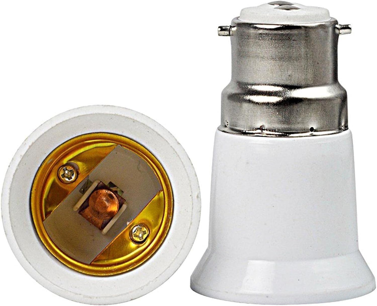 Rosojodg B22 to E27 Socket Converter, Socket Adapter, Bayonet to Screw Edison, BC to ES Lamp Base Adapter for LED Bulbs and Incandescent Bulbs and CFL Bulbs Lamp Bases