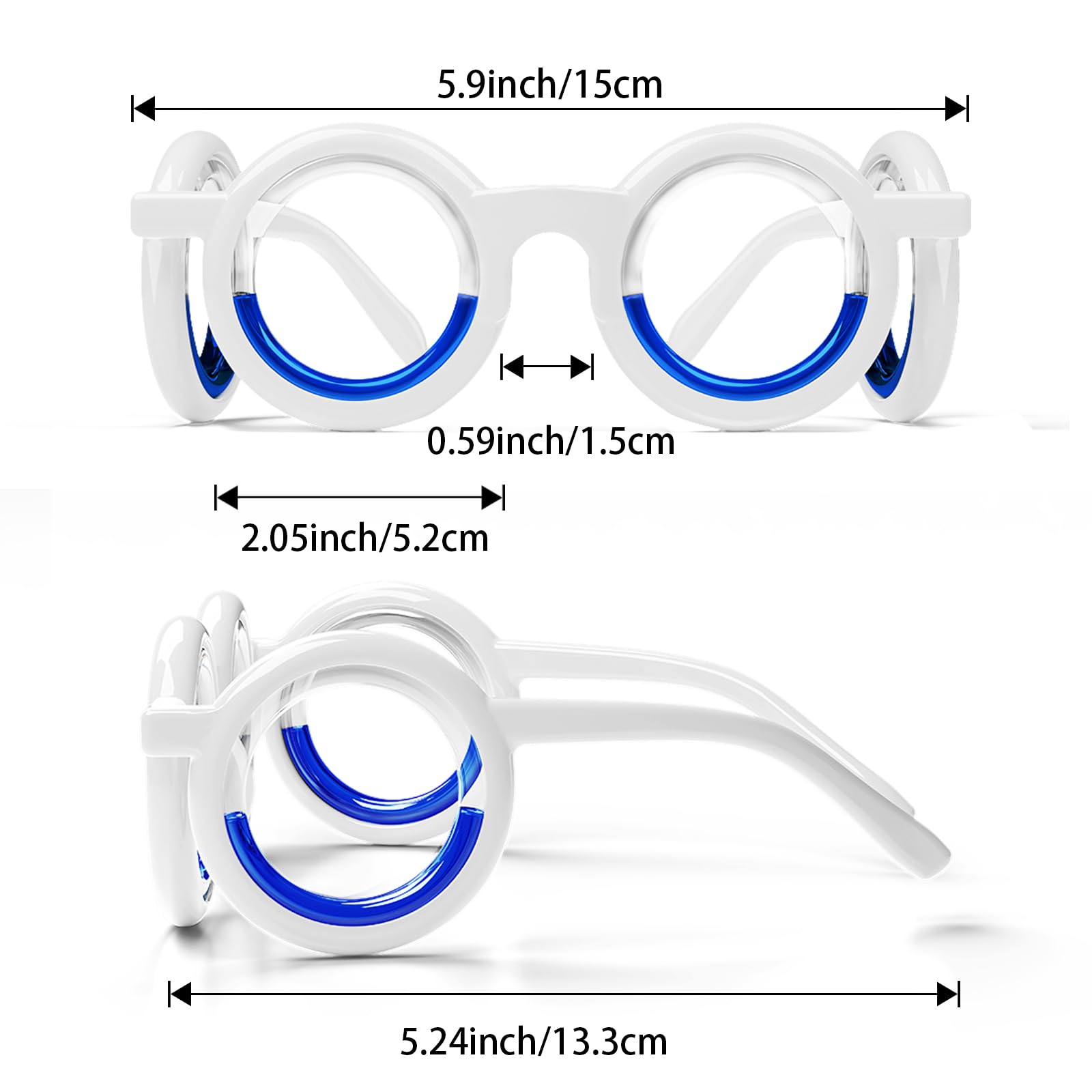 Hion Motion Sickness Glasses, Car Sickness Glasses,Relieve Carsickness Airsickness Seasickness Glasses,Anti Nausea Vertigo Glasses, No Lens Liquid Glasses for Adults or Kids(1Pair Without Bags)