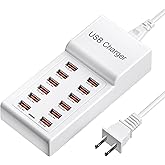 USB Charger Station 50W, 12 Ports USB Charger Block Desktop Charging, Multiple Charging Block USB Hub Compatible with iPhone 11/12/13/14/15/16/XS/XR/8 Plus/Smartphone/Tablet and Other Devices