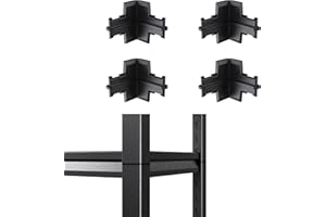 LLIIFFEE 4 Pcs Post Inserts Connectors for 5 Tier Shelf Heavy Duty Shelving Unit - PP Plastic, Injection Molded, Sturdy & Strong Support - Black
