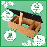 Green Feathers Hedgehog Feeding Station Eco-Friendly Wooden Shelter view 3