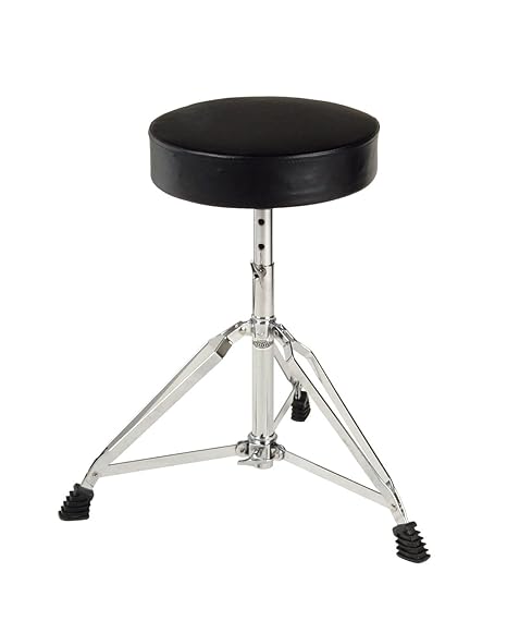 XDrum Schlagzeughocker Pro (doppelstrebig, Höhenverstellbar 50-64cm, Dreibeinig mit Gummifüßen, zusammenklappbar, stabil)