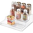 iDesign Linus Linus Plastic 3-Tier Spice Rack, Stadium Organizer Rack for Kitchen Pantry, Cabinet, Countertops, Bathroom, Des