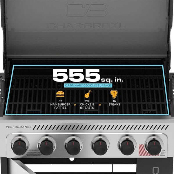CHAR-BROIL 463286125 PERFORMANCE SERIES FLAVORMAX 6-BURNER GAS GRILL – STAINLESS