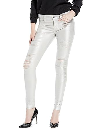 metallic jeans silver