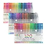 My Color Store 120 Glitter Gel Pens Set 60 Unique Color (No Duplicates) Glitter Pens + 60 Glitter Gel Ink Refills for Adult Coloring Books, Journals to Write In, Small Notebook, Art Markers