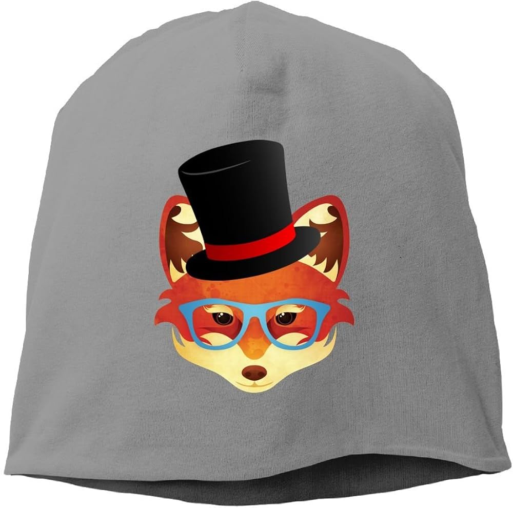 Hipster Fox Unisex Knit Hat Soft Stretch Beanies Skull Cap Hedging Cap DeepHeather at Amazon Men