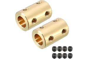 uxcell 6mm to 8mm Bore Rigid Coupling Set Screw L22XD14 Copper,Shaft Coupler Connector for 3D Printers, Motor Accessories,2pcs