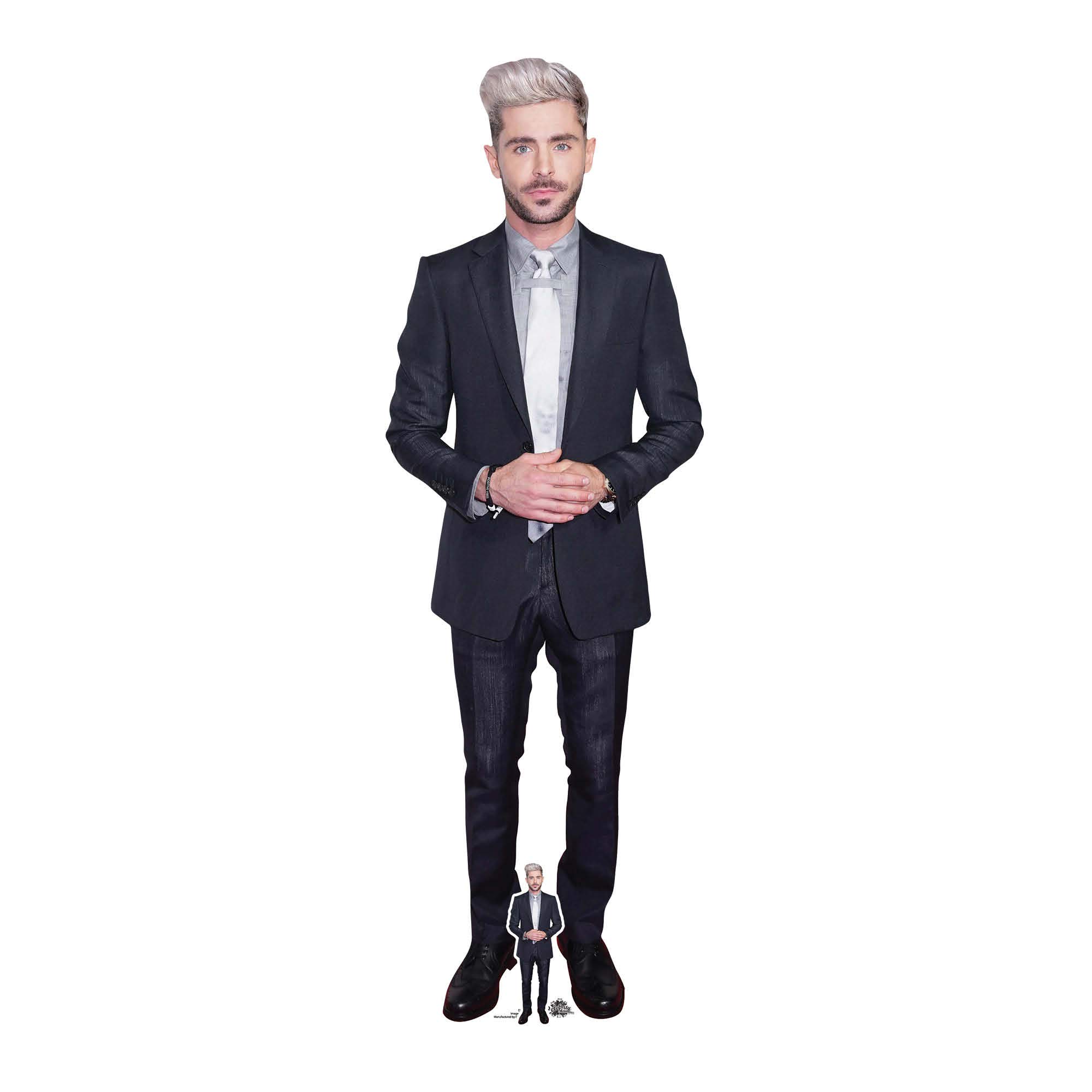 STAR CUTOUTS CS878 Zac Efron Actor Lifesize Cardboard Cutout with Free Mini Standee, Multicolour