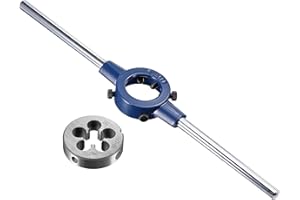uxcell Die Stock Handle Wrench Set, 1/2-28 UNEF Threading Die and 38mm (1-1/2") Holder (Fits: 26mm-38mm OD / M12-M16 Round Di