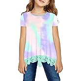 storeofbaby Girls Casual Tunic Tops Short Sleeve Loose Soft Blouse T-Shirt for 4-13 Years