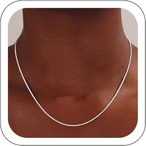 Warmhope 925 Sterling Silver Chain for Women - 1.5mm/2mm Sterling Silver Rope Chain Necklace Silver Chains Necklaces Jewelry