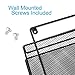 Samstar 4 Tier Hanging Wall File Organizer, Metal Mesh Wall Mounted File Holder with 3 Key Hooks for Office Home