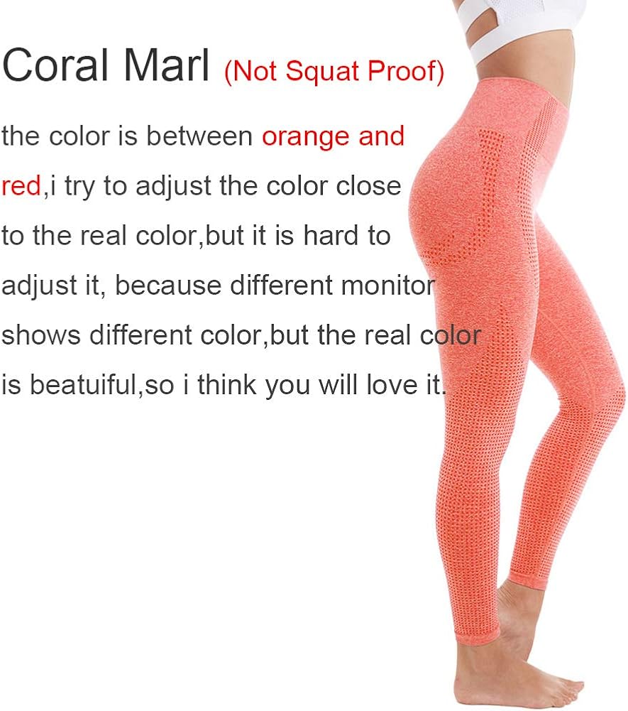 Aoxjox Women's High Waist Workout Gym Vital Seamless Leggings Yoga Pants: Clothing