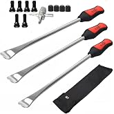 Dr.Roc 14.5 inch Perfect Leverage Tire Spoon Lever Iron Tool Kit Motorcycle Dirt Bike Lawn Mower Professional Tire Changing Tool with Stable Bag 3 PCS Tire Spoons with Tire Valve Stem TR412 TR413