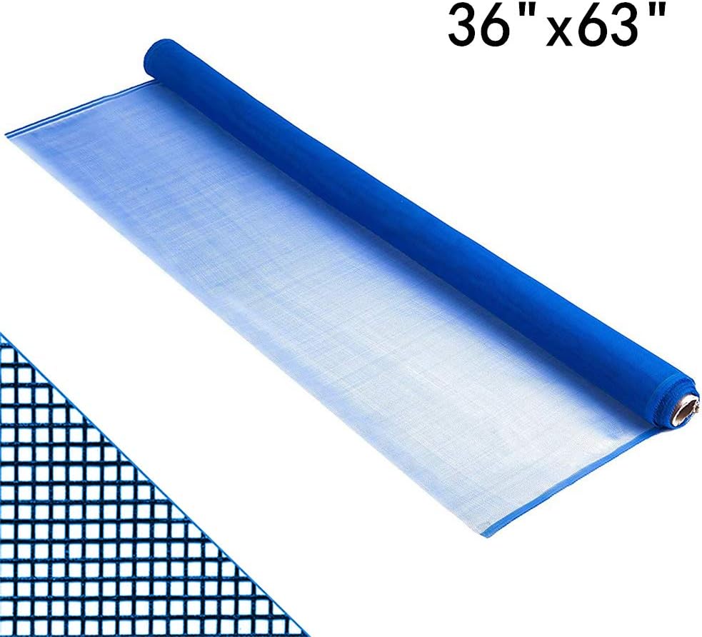Shatex Roll Window Screen Mesh, DIY Nylon Screen Replacement Mesh Fabric, Anti-Mosquito/Insect Barrier, 36"x63", LightBlue