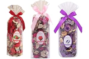 AISIBO Purple Lavender Potpourri Bowl Dried Flowers, 3PCS Spring Strawberry Potpourri Bowl Filler Rose Vase Bowl Filler Decorative for Perfume Home Decoration Long Lasting Aroma (Lavender, Rose, Strawberry)