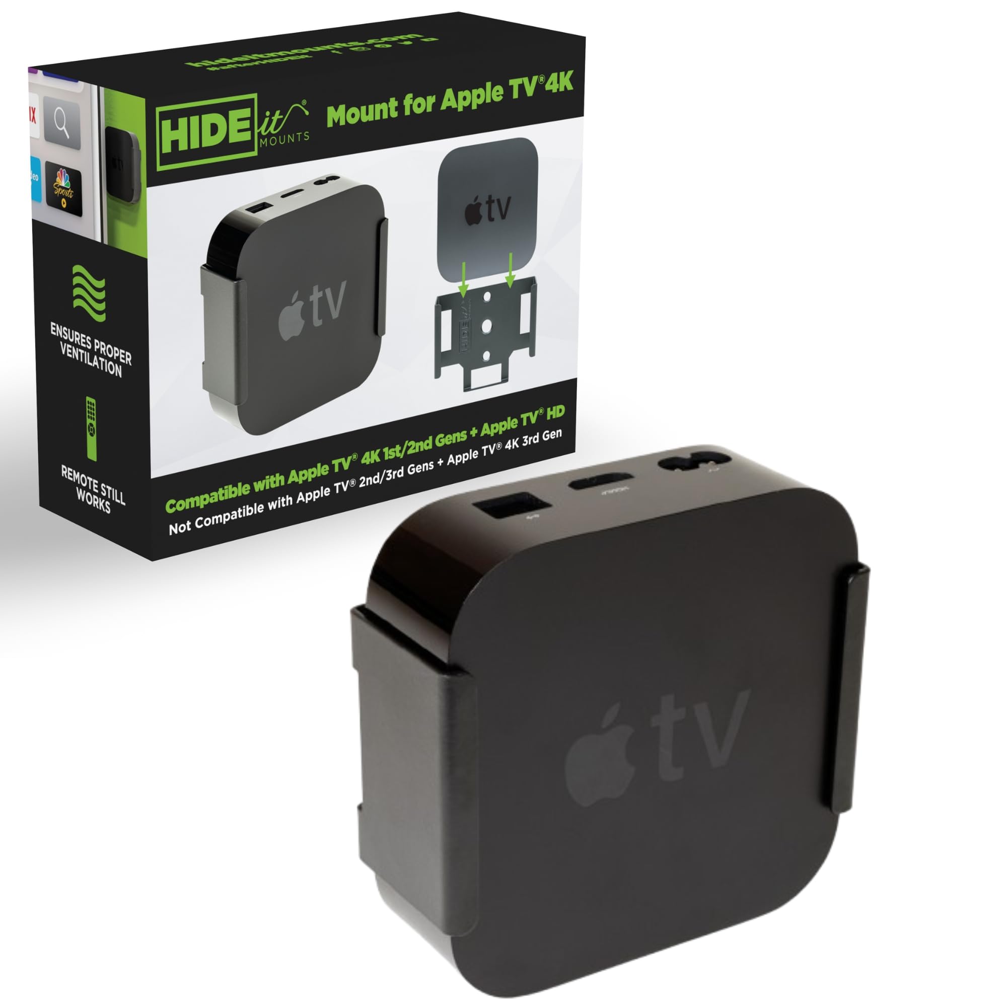 HIDEit HIDEit ATV4K Mount for Apple TV Box
