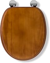 Croydex Davos Flexi-Fix Wooden Toilet Seat Antique Pine