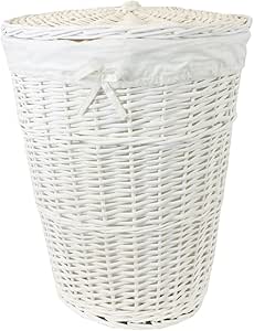 JVL 15-130 - Cesta de la Ropa Sucia Redonda con Tapa (Exterior de