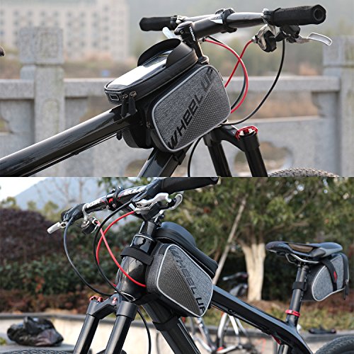 PlasMaller Bike Frame Bag Bicycle Top Tube Bag Cell Phone Bag Waterproof Sensitive Touch Screen
