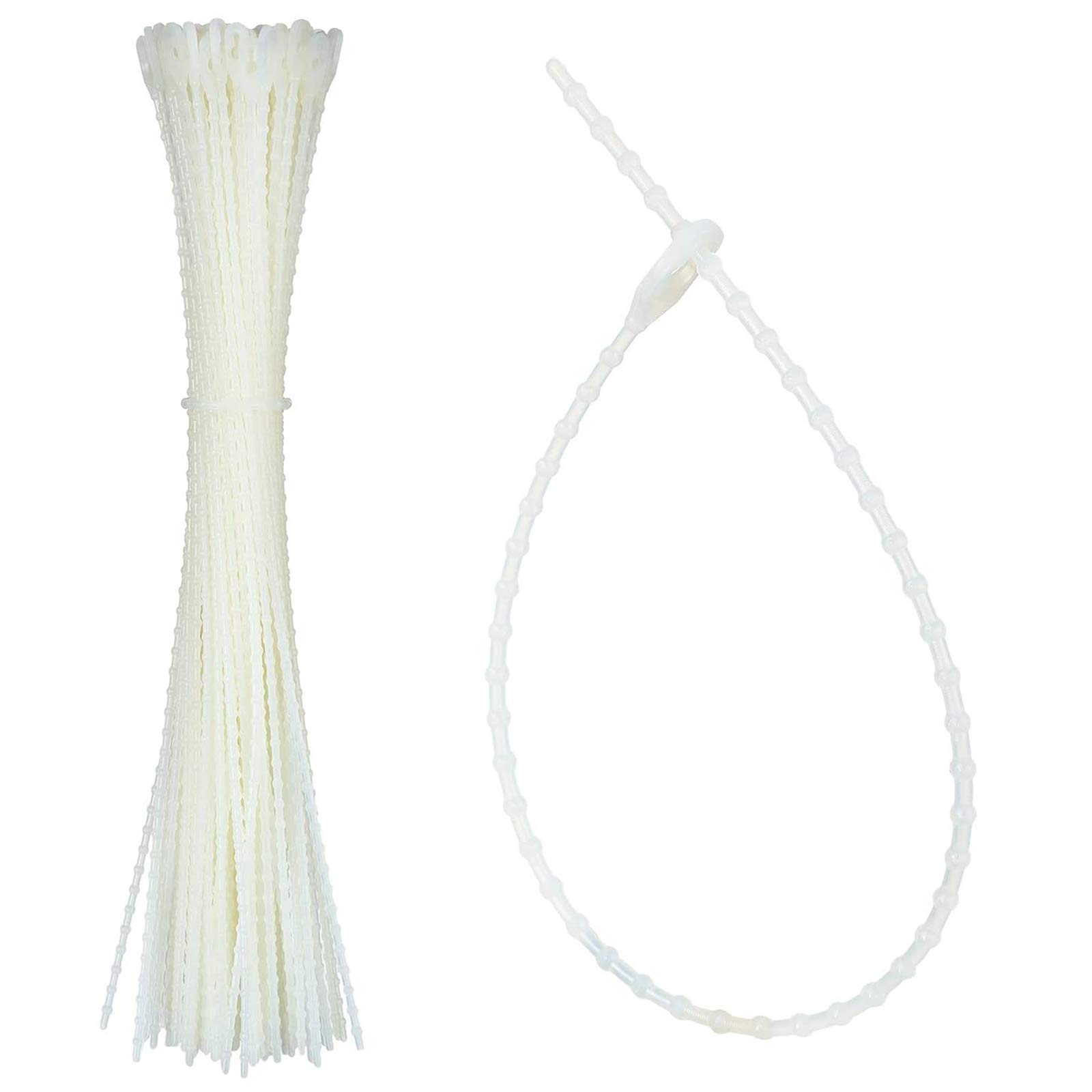 Boao Christmas Clear Banisters Ties 10 Inch Reusable Holiday Garland Tie Flexible Nylon Wire Self Locking Tie for Craft Gift(250 Pieces)