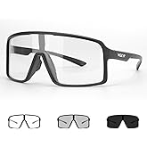 WGKVP Photochromic Cycling Glasses Men Sports Sunglasses Women for Running Bike Golf Bicycle, UV400 Protection