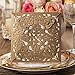 WISHMADE Gold Laser Cut Wedding Invitations Card Envelopes Kit with Hollow Flora Square Lace Pocket for Marriage Engagement Baby Shower Birthday Party (50)