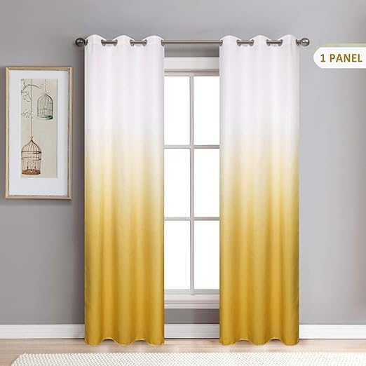Amazon Com Wubodti Yellow Ombre Blackout Window Curtains 1 Panel