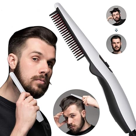 Worth Web Beard And Hair Straightening Brush Comb For Men And