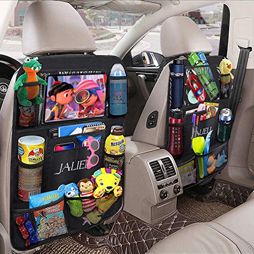 image for JALIELL Car Back Seat Organizer for Kids Car Organizer Kick Mats with 
