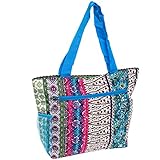 Silverhooks Womens Boho Patchwork Beach Tote Bag