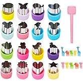 Naisfei 27 Pcs Sandwich Cutter and Sealer Set for Kids,Sandwiches Vegetable Fruit Cutters Set for Kids, with Flower, Star, He
