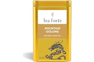 Tea Forte Mountain Oolong Premium Loose Leaf Caffeinated Oolong Tea Blend Canister, Makes 35-50 Cups