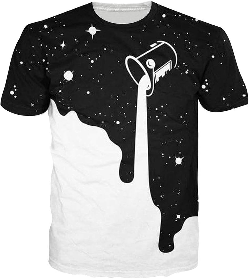 Goodstoworld Unisex Short Sleeve T-Shirts 3D Novelty Print Casual Funny Graphic Tees S-3XL