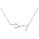 BriLove Gifts for Mom Women 925 Sterling Silver CZ Horoscope Zodiac 12 Constellation Astrology Pendant Necklace for Mothers Day/Valentines Day/Birthday/Christmas/Anniversary