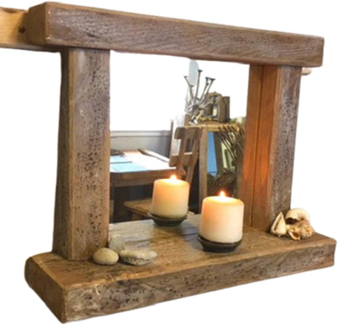 Rowick Oak stained Solid Wood Wall Mirror Decorative Rectangular Wall