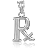 Claddagh Gold 925 Sterling Silver Rx Prescription Symbol Charm Pendant