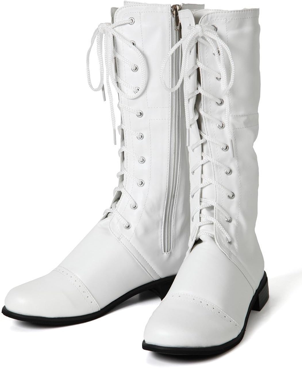 Amazon 編み上げハーフブーツ 白 ミドル丈 検索 ダンスブーツ シューズ バッグ