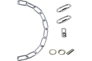 Arncmiv Pendant Light Fixture Chain,Heavy Duty Chain for Light Fixture,Black Ceiling Light Fixture Extra Lighting Chains (Nickel,12 inch)