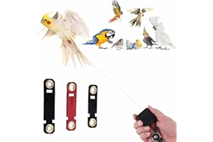 LinamHoz Retractable Bird Leash, with 3 Sizes of Foot Rings Parakeet Flying Ankle Harness Parrot Leg Leash, Suitable for Vari