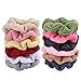 Whaline 12 Colors Hair Scrunchies Knit Elastic Hair Bobbles Hair Scrunchy Soft Ponytail Holder Hair Bands for Adults