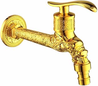 Baño Grifo de cobre vintage Grifo de montaje en pared fría Bibcock Oro