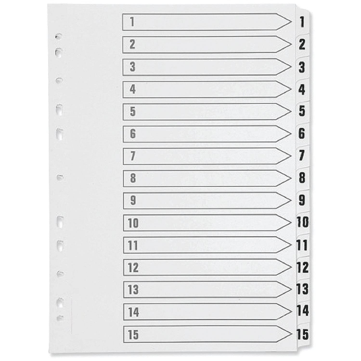 Q-Connect 1-15 Index Multi-punched Polypropylene White A4