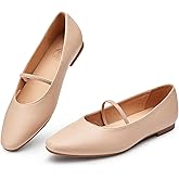 Trary Mary Jane Ballet Flats for Women - Comfortable Closed Toe Shoes With Strap