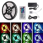 Homaz 16.4ft Flexible RGB LED Light Strip, 300 Units SMD 5050 LEDs, 12V DC Waterproof Light Strips, LED Strip Light, DIY Christmas Holiday Home Kitchen Car Bar Indoor Party Decoration