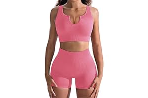 niyokki Workout Sets for Women Seamless Crop Tops Leggings Matching 2 Pieces Outfits Two Piece Yoga Workout Outfits