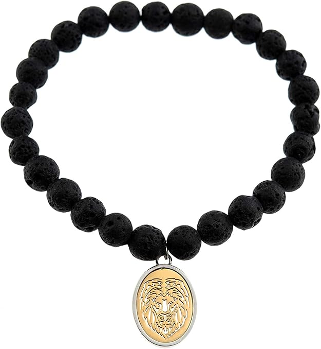 James Dean Lava Bead Lion Bracelet Jewelry