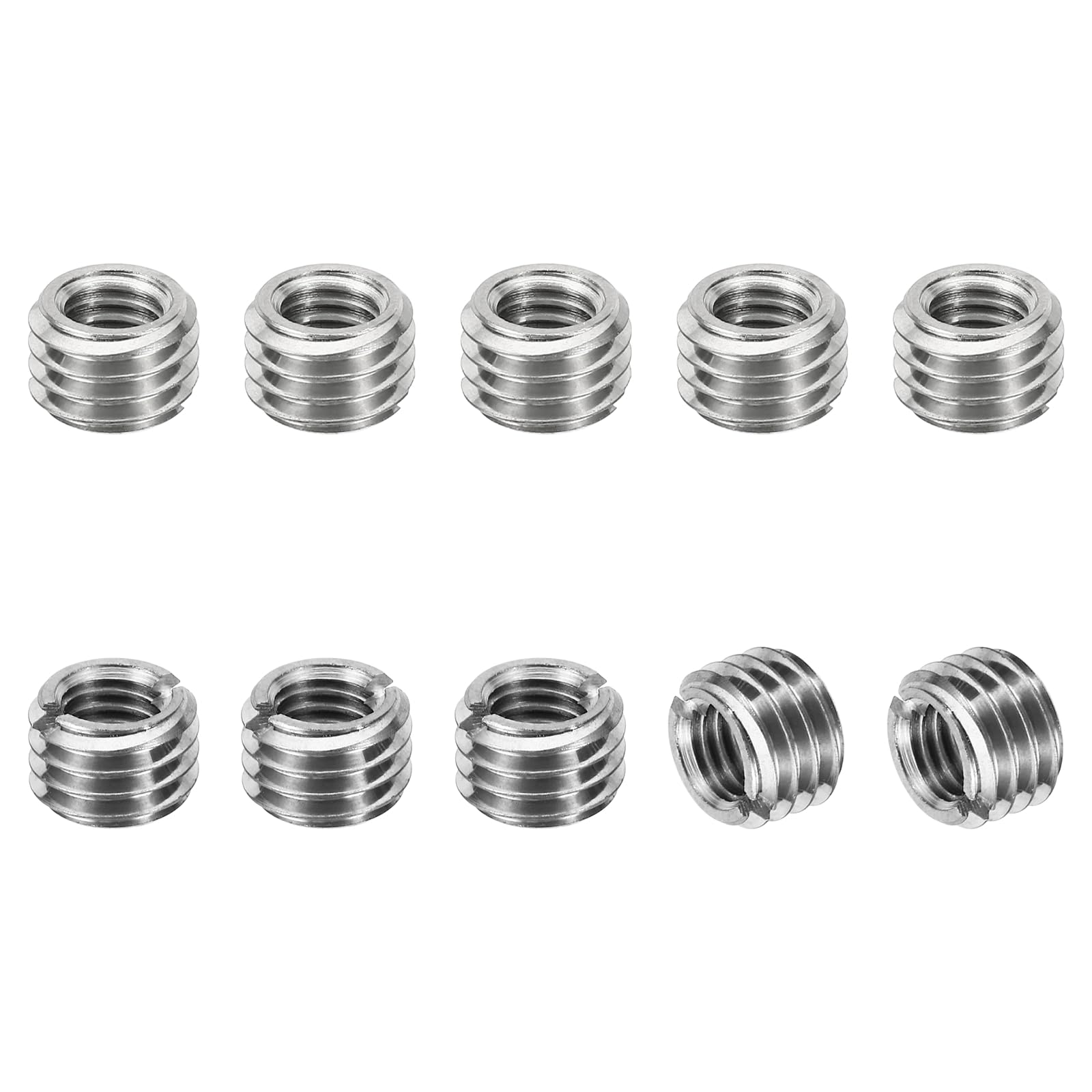 PATIKIL Thread Adapters Sleeve Reducing Nut, 10 Pcs M12*1.75 Male to M8*1.25 Female Repairing Insert Nut Screw Reducer Conversion Stainless Steel Fastener 8mm — image 1