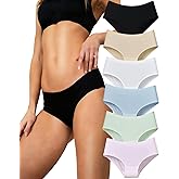 JINGRULIU 6 Pack Womens Underwear Seamless Hipster Panties Full Coverage No Show Underwear Invisible Briefs